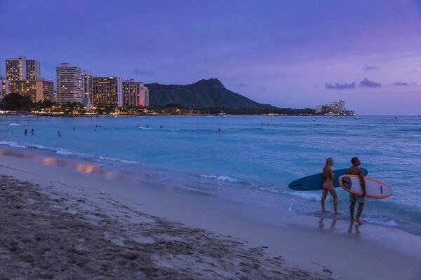 Waikiki Beach, Honolulu, Hawaii, USA - most visited beaches in the world