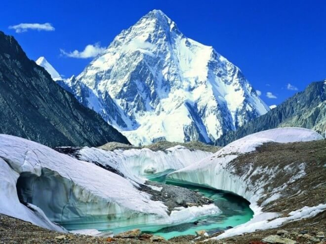 The Baltoro Glacier is one of the largest glaciers
